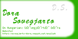 dora sovegjarto business card